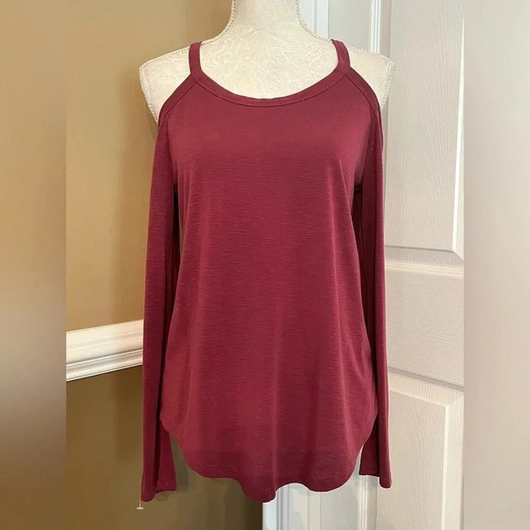 Splendid womens medium slub subwash cold shoulder top - Picture 3 of 10